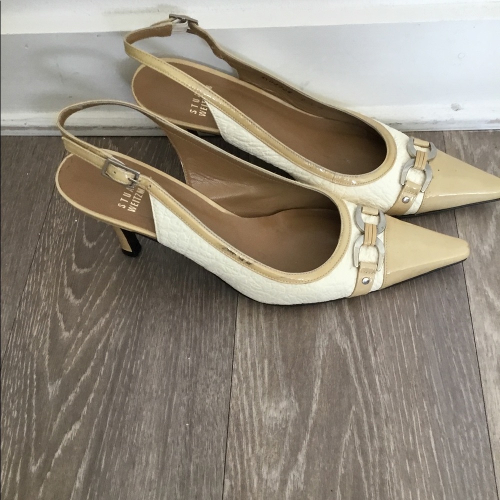 Stuart Weizman White/ Tan Heels Size 7.5 $80 - image 4